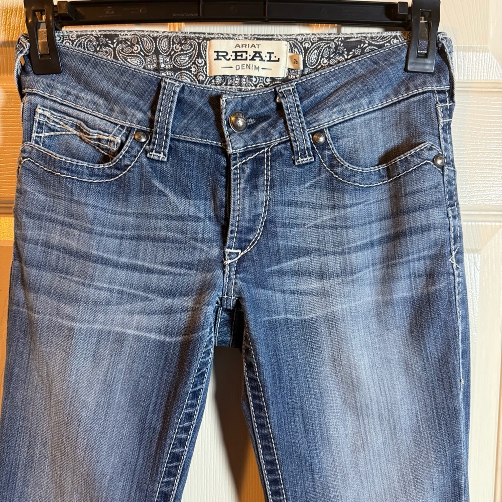 Ariat Real Denim Women's WesternBootcut Jeans Size 26R Cowgirl Medium Wash - Picture 3 of 10
